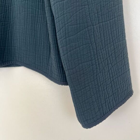 Eileen Fisher Rayon Silk Open Jacket Small Petite Crinkle Muslin Texture Gray PS - Picture 4 of 9